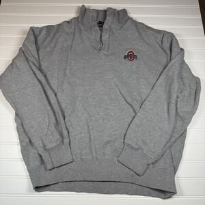 Vintage Crable Sportswear Ohio State Men's Large Gray 1/4 Button 100% Cotton